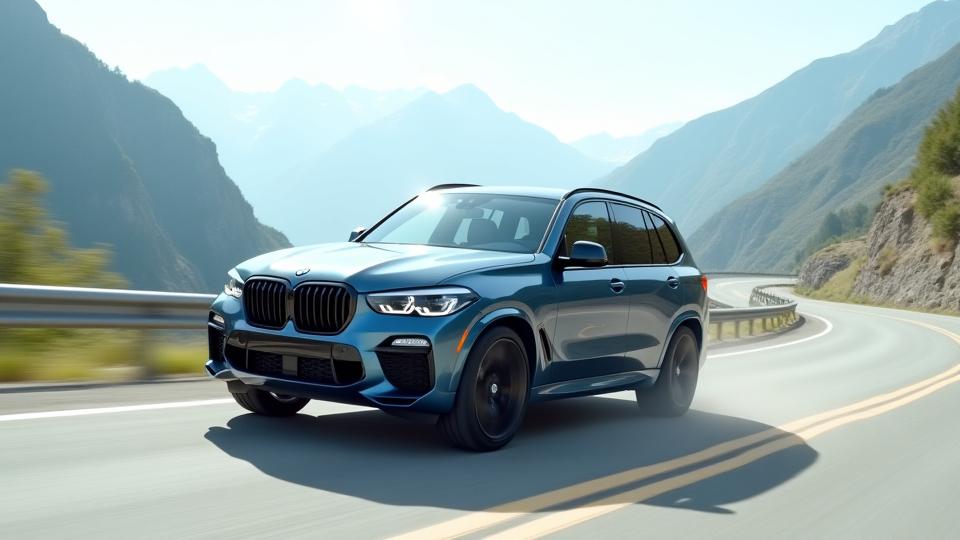 力強いフロントグリルが際立つBMW X5の全景